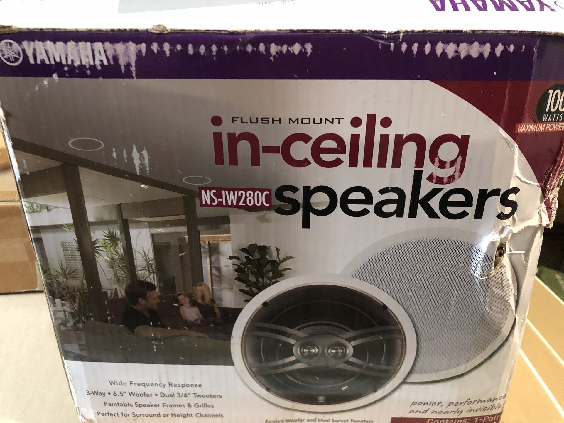 Yamaha Flush Mount In-Ceiling NS-IW280C 3-Way 100 Watts Pair Of 2 Speakers NEW