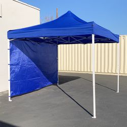 $100 (New) Heavy-duty 10x10 ft canopy with (1 sidewall) outdoor ez popup party tent patio shelter w/ carry bag 