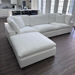 New White Sectional Cloud Couch Sofa 