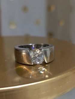 Wedding Band/Ring SS With AAA Cubic Zirconia