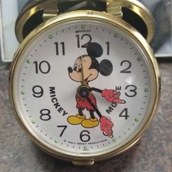 Vintage Bradley Walt Disney Mickey Mouse Travel Alarm Clock