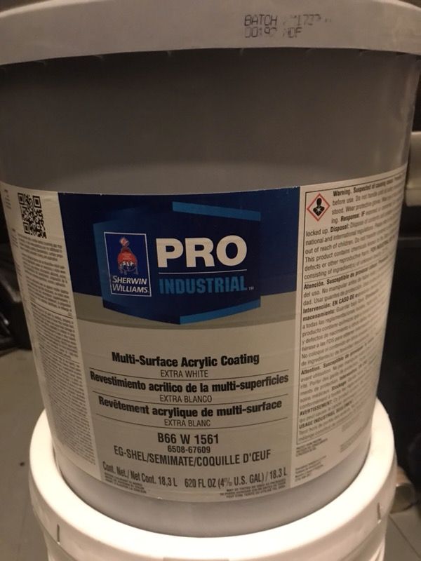 Sherwin Williams Pro Industrial multi surface acrylic eggshell white