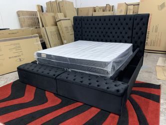 New In Box King Bed Frame With Mattress (Read Description Below)