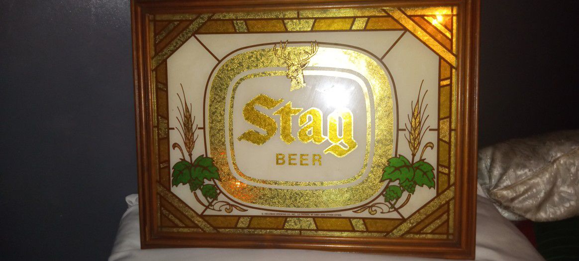 Stag Beer Glass Sign