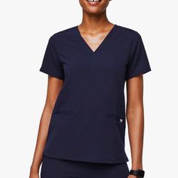 FIGS Casma Scrub Tops for Women — Classic Fit, 3 Pockets（2XL）