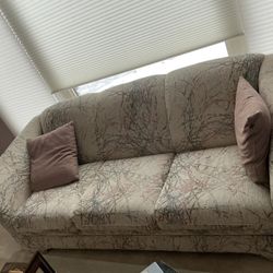 Abstract Floral Sofa And Loveseat 