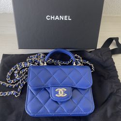 Authentic Chanel Flap Coin Purse With Gold Chain 