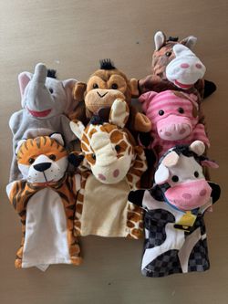 7 Melissa and Doug Hand Puppets - Animal Plush Puppets
