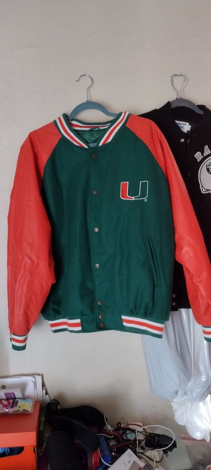 Vintage Miami Hurricanes Jacket & Pillow