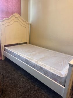 Twin bed frame cream color