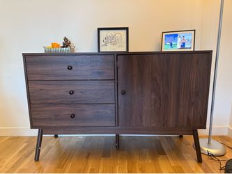 Mid-Century Modern Sideboard / Credenza — Dark Walnut | 52” Wide