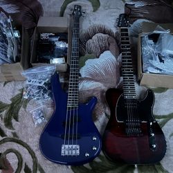 Bass, Guitar, And Lot of Guitar Parts (PRICE FOR EVERYTHING)