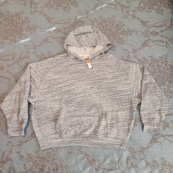 Victoria's Secret PINK White Black Pullover Hoodie Sweatshirt Size Medium