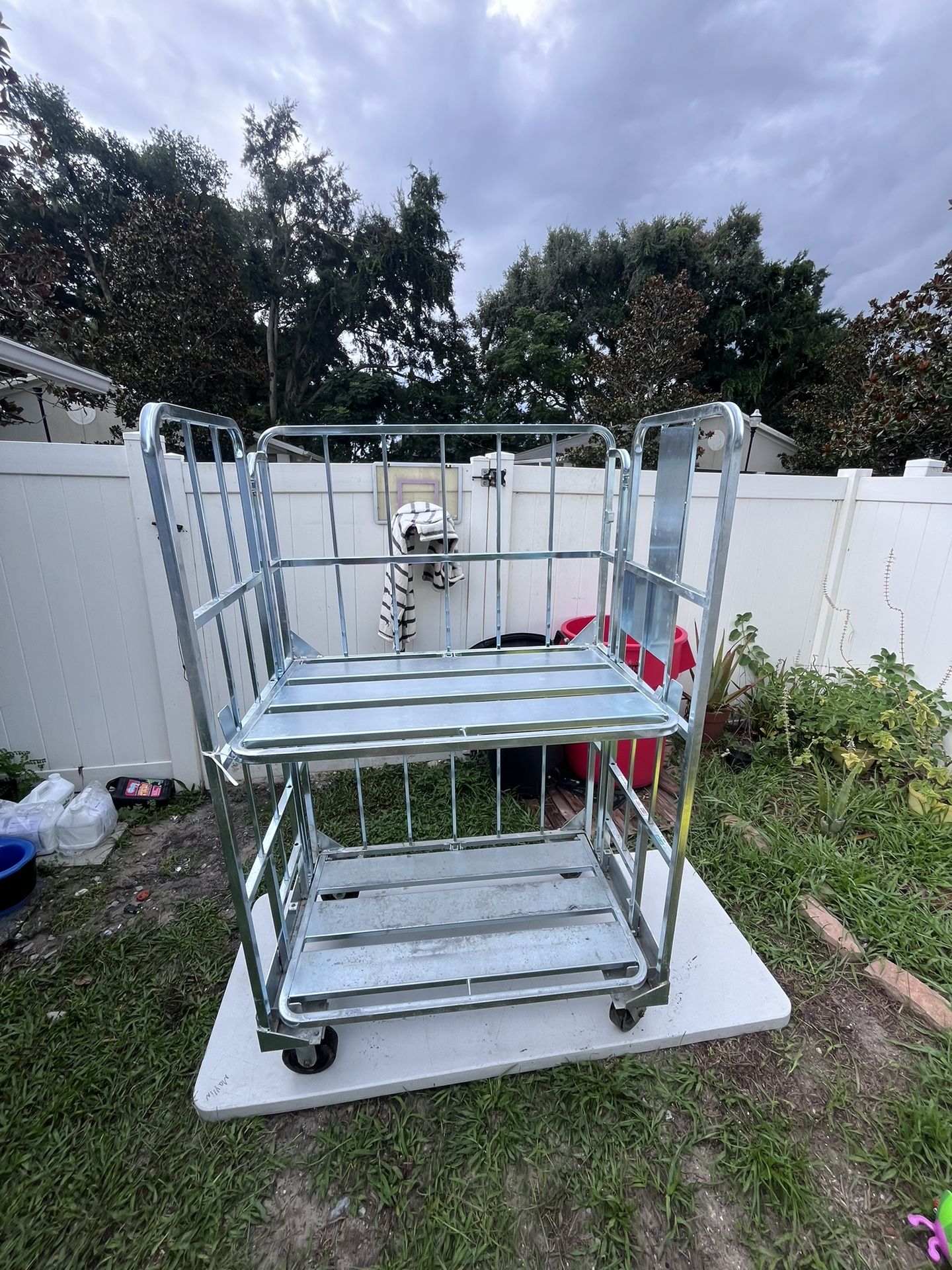 Folding Facilities Cart - 44 x 28 x 70"