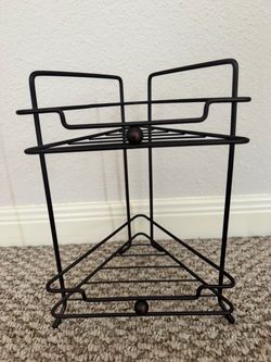 2-Tier Corner Metal Wire Shelf Rack