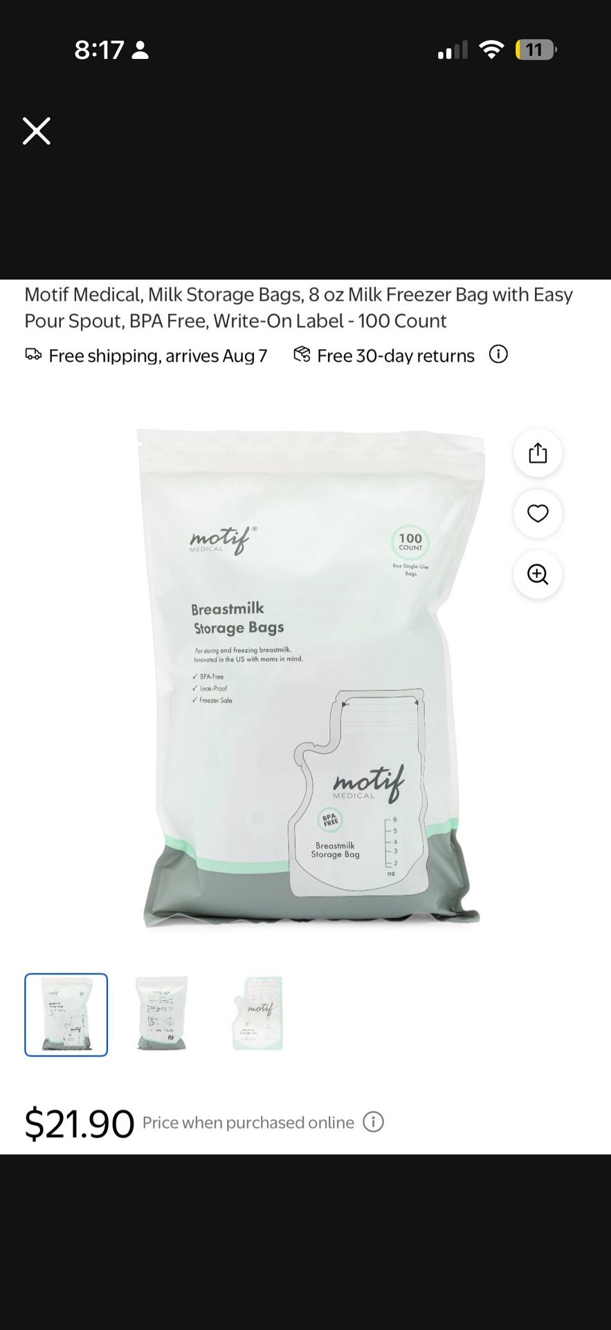 Breast Milk Storage Bags