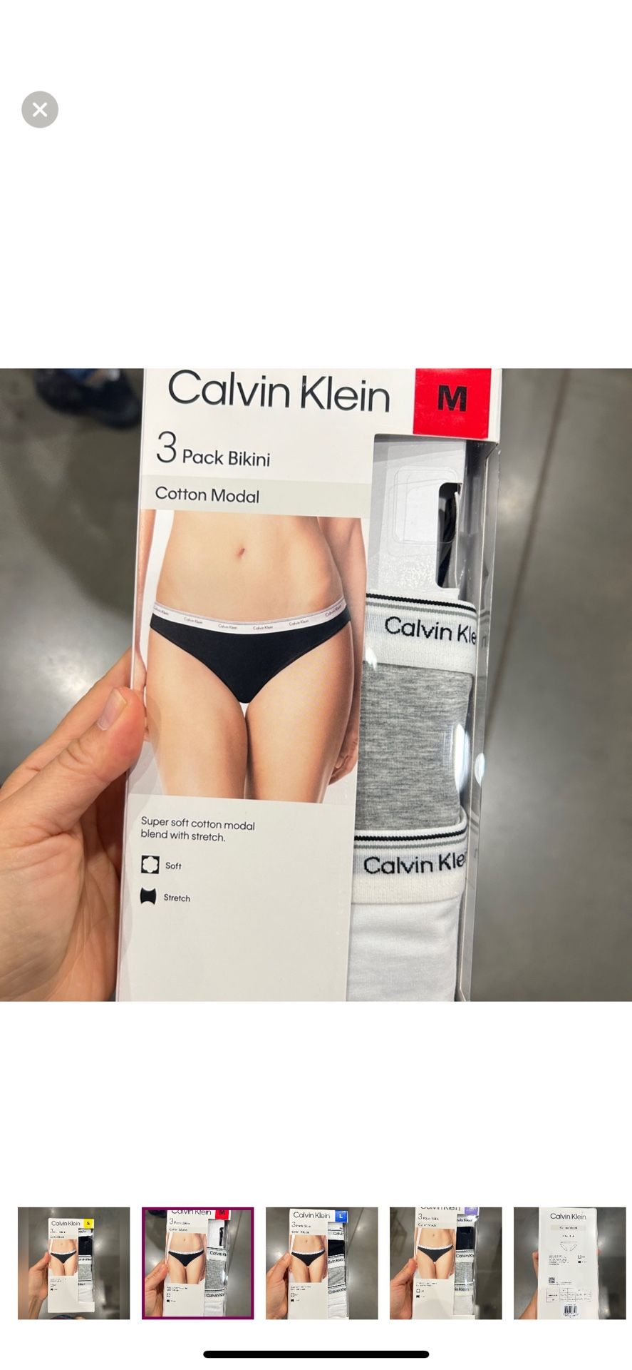 NWT Calvin Klein 3-Pack cotton modal Bikini Size m