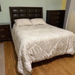 Queen Bed + Dresser + Night Stand + Mattress