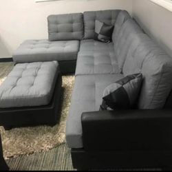 Brand New Sectional Sofa Couch With Ottoman 