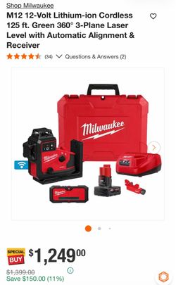 Milwaukee M12 360° Laser Level Kit