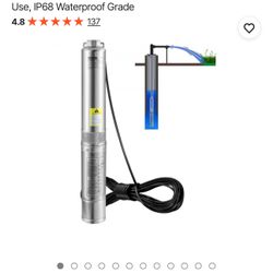 VEVOR Deep Well Submersible Pump, 0.5HP 230V/60Hz,