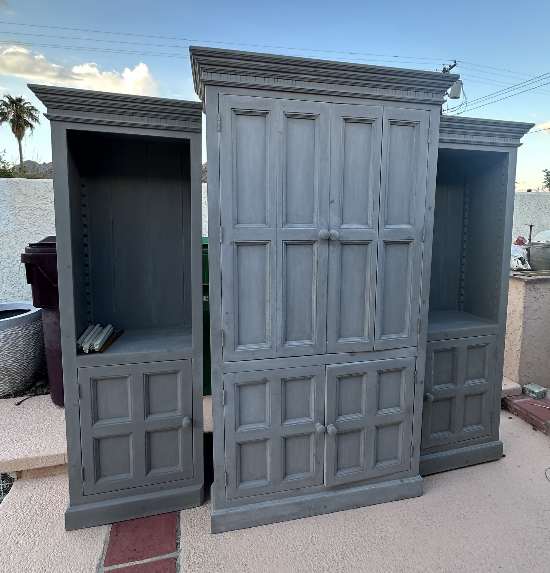 Large Solid Wood Entertainment Center