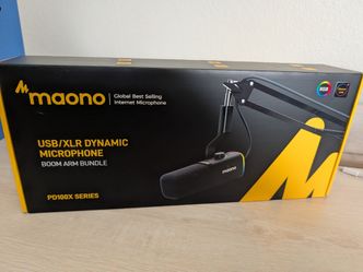 Maono PD100X USB/XLR Dynamic Microphone Boom Arm Bundle
