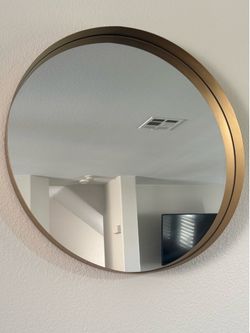 Mirror Set — Round Brass + Quatrefoil Wood