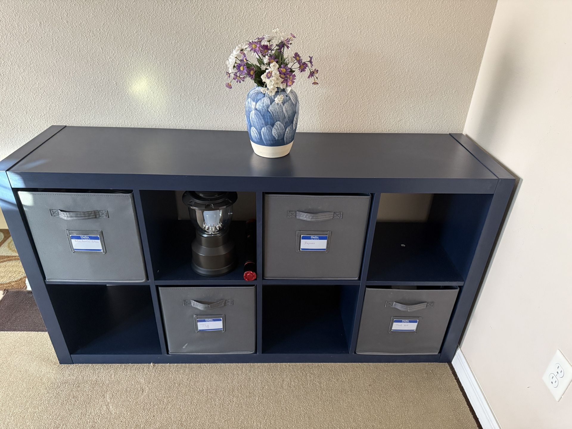 Onin Room Divider with 8 Storage Bins