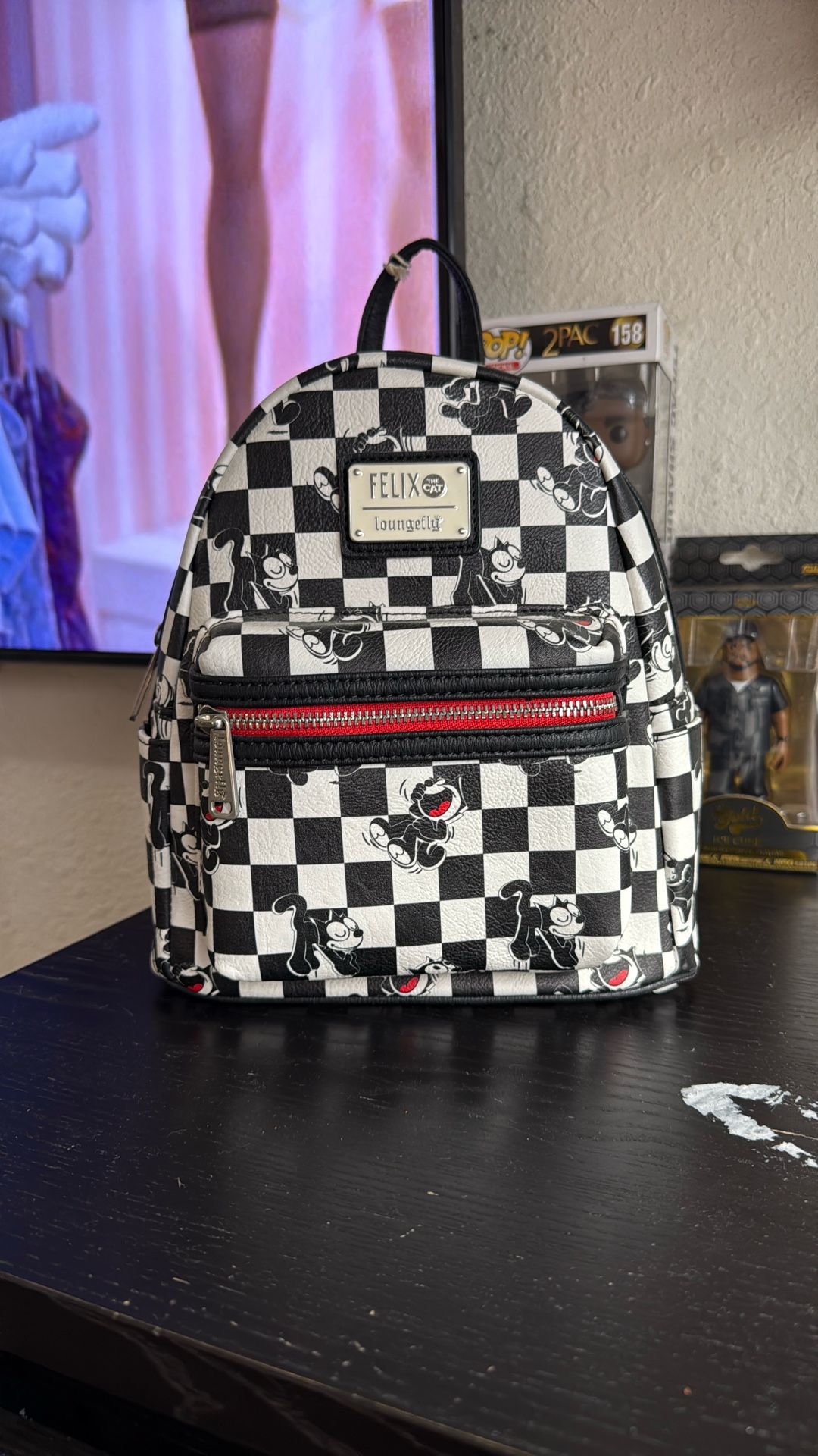 Felix the cat checkered loungefly backpack