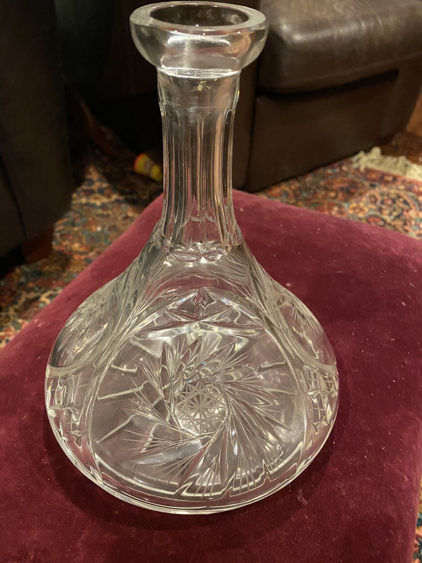 Beautiful glass ship captains bottle