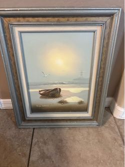 Vintage Original Peter Garner Signed Framed Nautical Oil Painting