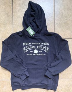 Denim Tears Hoodie Size Large African Diaspora Goods Black New