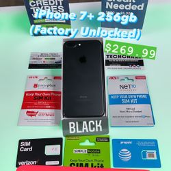 iPhone 7+ 256gb Black (Factory Unlocked) **LIKE NEW**