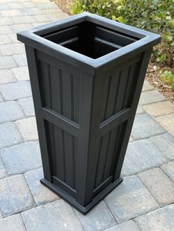 Tall Black Plastic Planter 32”