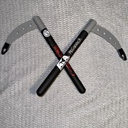 ATA KARATE TAEKWONDO PAIR Ssahng Nat Kamas 15" Inch Adult BLACK Weapons Training