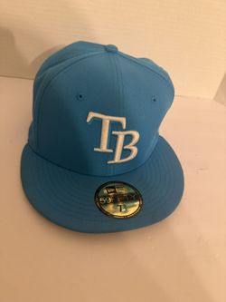 Men's New Era Blue Tampa Bay Rays Vice Highlighter Logo 59FIFTY Fitted Hat