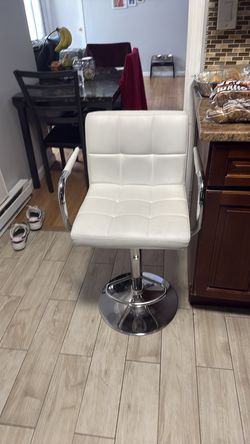 White stool office/kitchen chair.