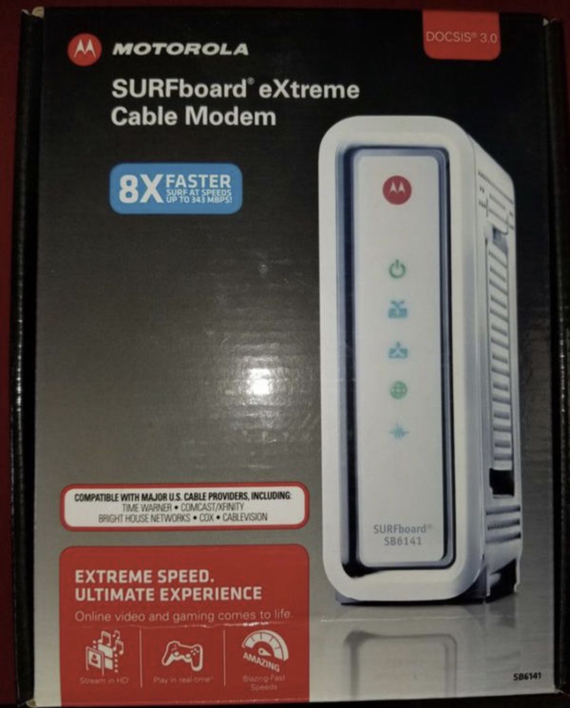 Motorola surfboard 6141 Cable Modem xfinity Cox time/warner and more