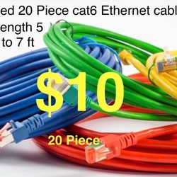 Ethernet Cable Cat6 Network Used 5 To 7ft