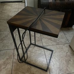 Side Table With Charging Station 
