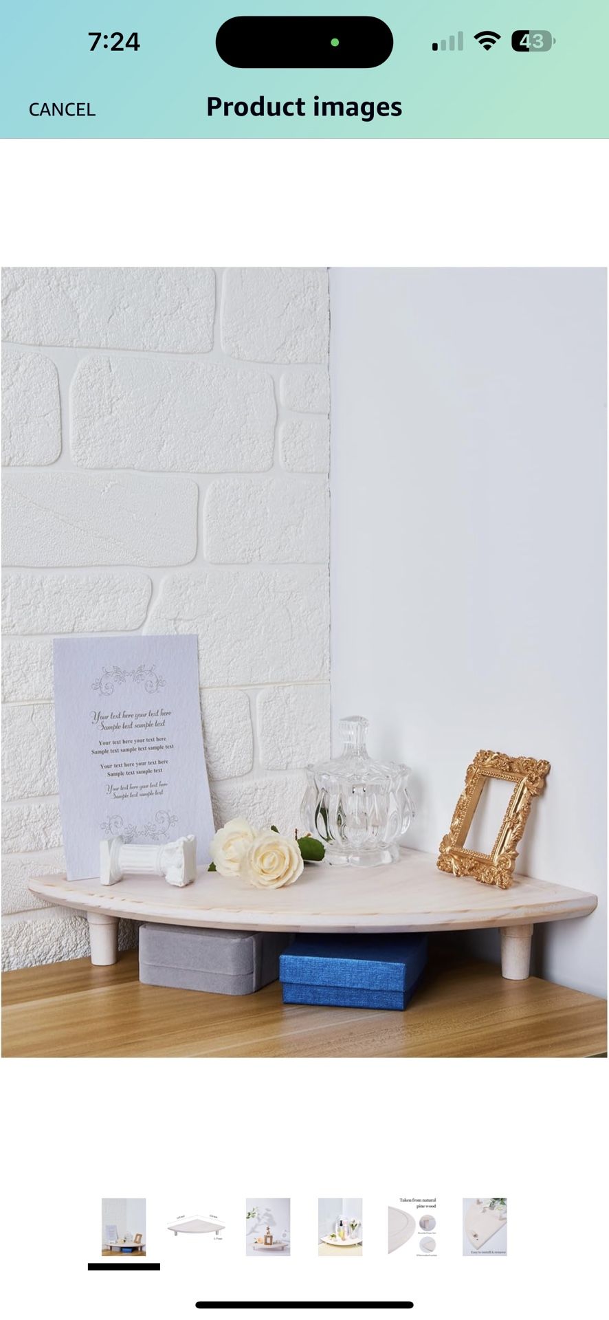 Bathroom Counter Corner Shelf Decor - Corner Organizer for Bathroom Kitchen Farmhouse 11.8x11.8