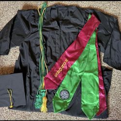 Graduation Gown, Cap, Honors Stole, Cords