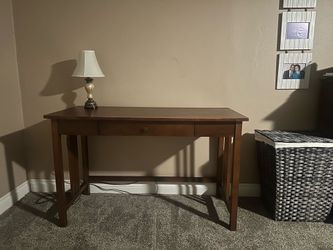Wood desk with drawer