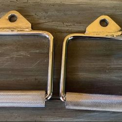 New  2 Piece Steel Press Down Bar Triceps Trainer With Cable Attachment