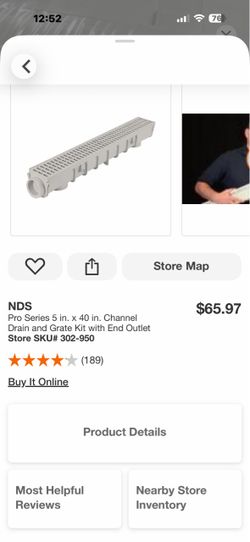 NDS Pro Series 5 in. x 40 in. Channel Drain and Grate Kit with End Outlet Questio