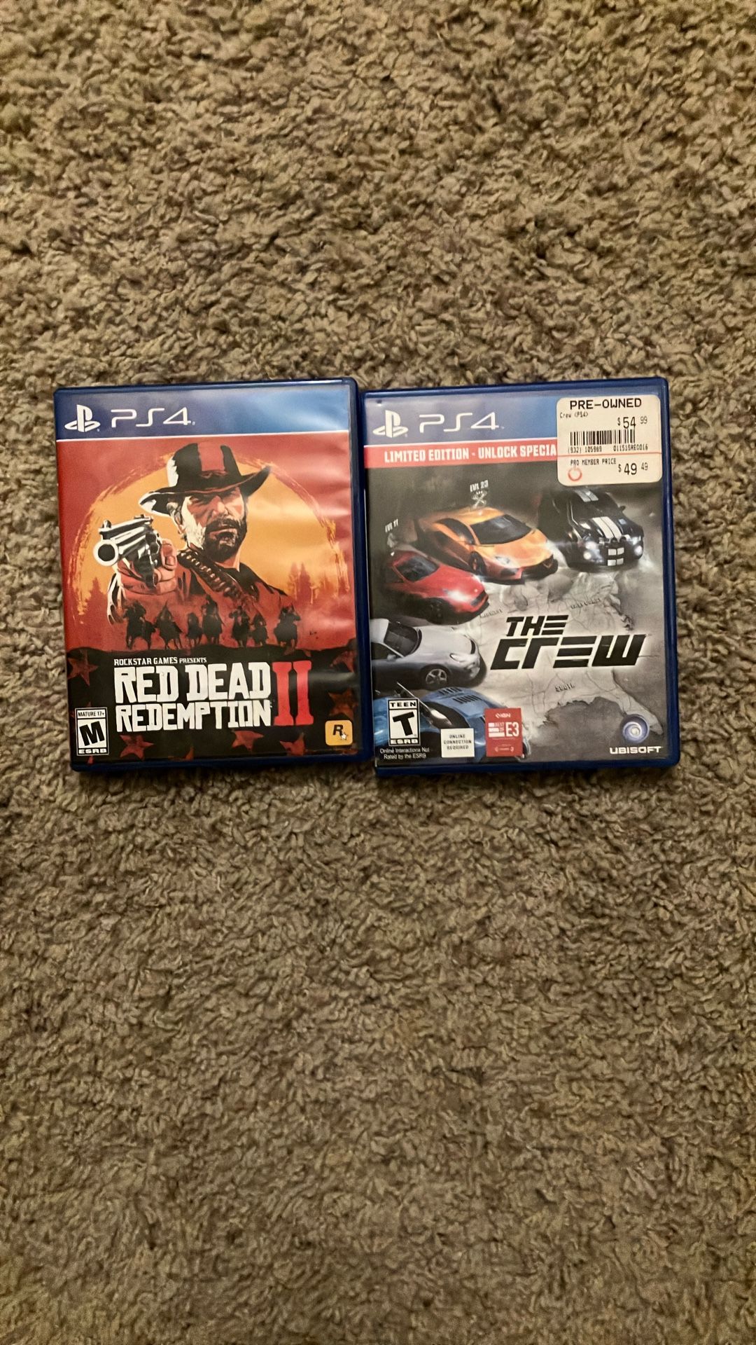 PS4 Game S They Work Completely Fine Rdr 2 For 25 And Crew For 30 Or 25 Make An Offer 