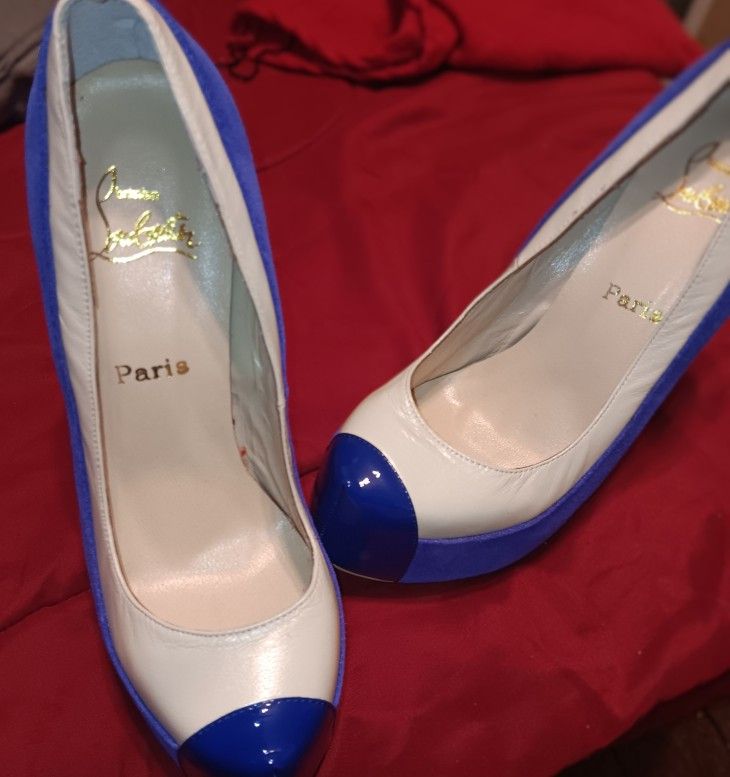 Christian Louboutin Mago 140 Blue suede Pumps Sz.42