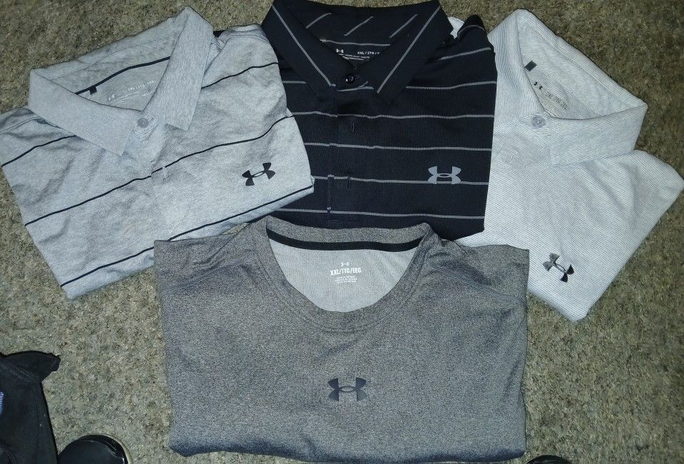 Lot Of 4 Mens UnderArmour Shirts