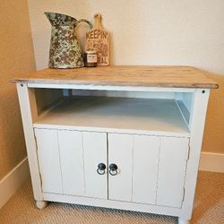 Refinished Rustic Solid Wood Media Cabinet
